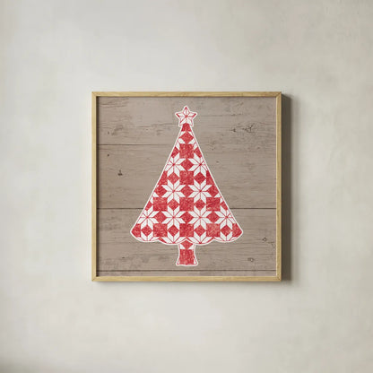 Nordic Holiday XVI by Beth Grove. Shown in a natural wood glass frame for a timeless modern aesthetic. Available as an archival giclee rolled canvas, fine art paper, or poster print. SKU 33884a.