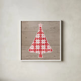 Nordic Holiday XVI by Beth Grove. Shown in a crisp white glass frame for a clean and minimalist style. Available as an archival giclee rolled canvas, fine art paper, or poster print. SKU 33884a.