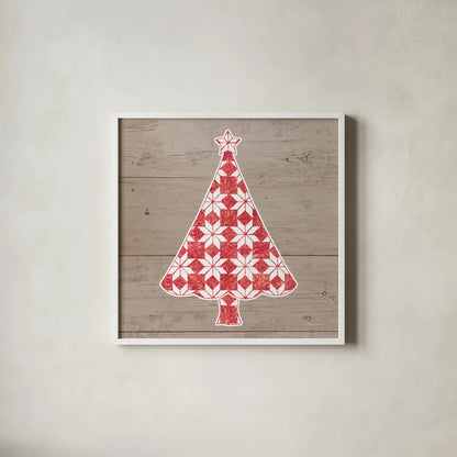 Nordic Holiday XVI by Beth Grove. Shown in a crisp white glass frame for a clean and minimalist style. Available as an archival giclee rolled canvas, fine art paper, or poster print. SKU 33884a.