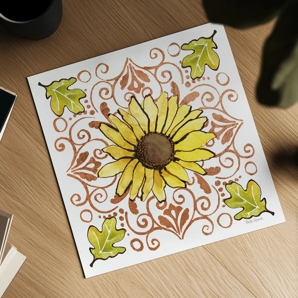 October Garden V by Beth Grove. Shown as a detailed flat fine art print, highlighting archival giclee quality. Available as an archival giclee rolled canvas, fine art paper, or poster print. SKU 37065a.