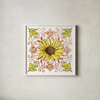 October Garden V by Beth Grove. Shown in a crisp white glass frame for a clean and minimalist style. Available as an archival giclee rolled canvas, fine art paper, or poster print. SKU 37065a.