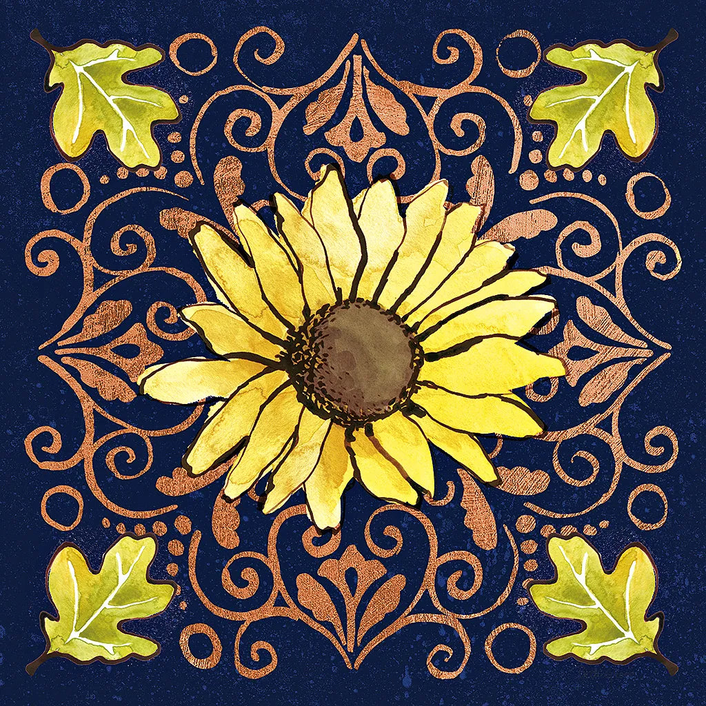 October Garden V Blue by Beth Grove. SKU 39628a. Archival Giclee Fine art print for wall decor.