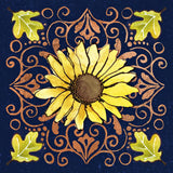 October Garden V Blue by Beth Grove. SKU 39628a. Archival Giclee Fine art print for wall decor.