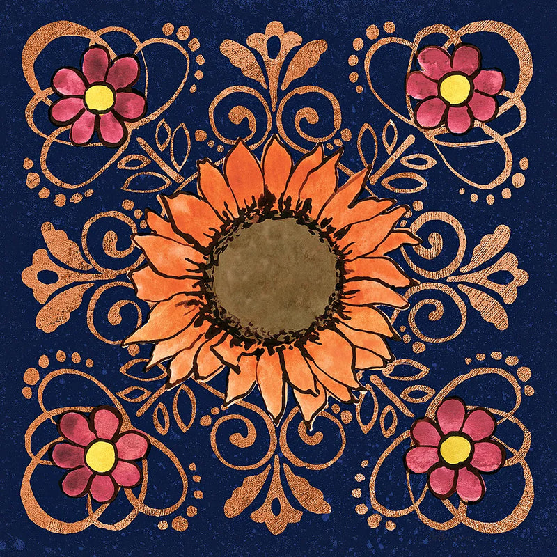 October Garden VI Blue by Beth Grove. SKU 39629a. Archival Giclee Fine art print for wall decor.