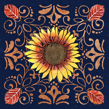 October Garden VII Blue by Beth Grove. SKU 39630a. Archival Giclee Fine art print for wall decor.