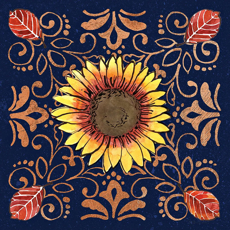 October Garden VII Blue by Beth Grove. SKU 39630a. Archival Giclee Fine art print for wall decor.