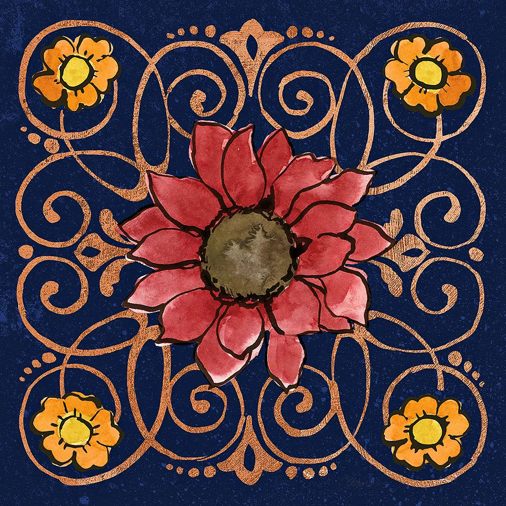 October Garden VIII Blue by Beth Grove. SKU 39631a. Archival Giclee Fine art print for wall decor.