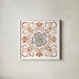 October Garden X by Beth Grove. Shown in a crisp white glass frame for a clean and minimalist style. Available as an archival giclee rolled canvas, fine art paper, or poster print. SKU 37070a.