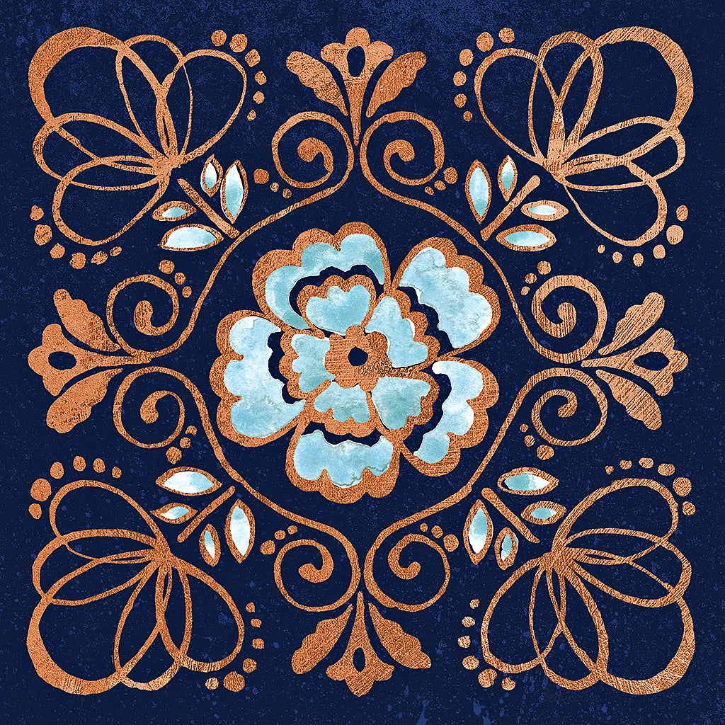 October Garden X Blue by Beth Grove. SKU 39633a. Archival Giclee Fine art print for wall decor.