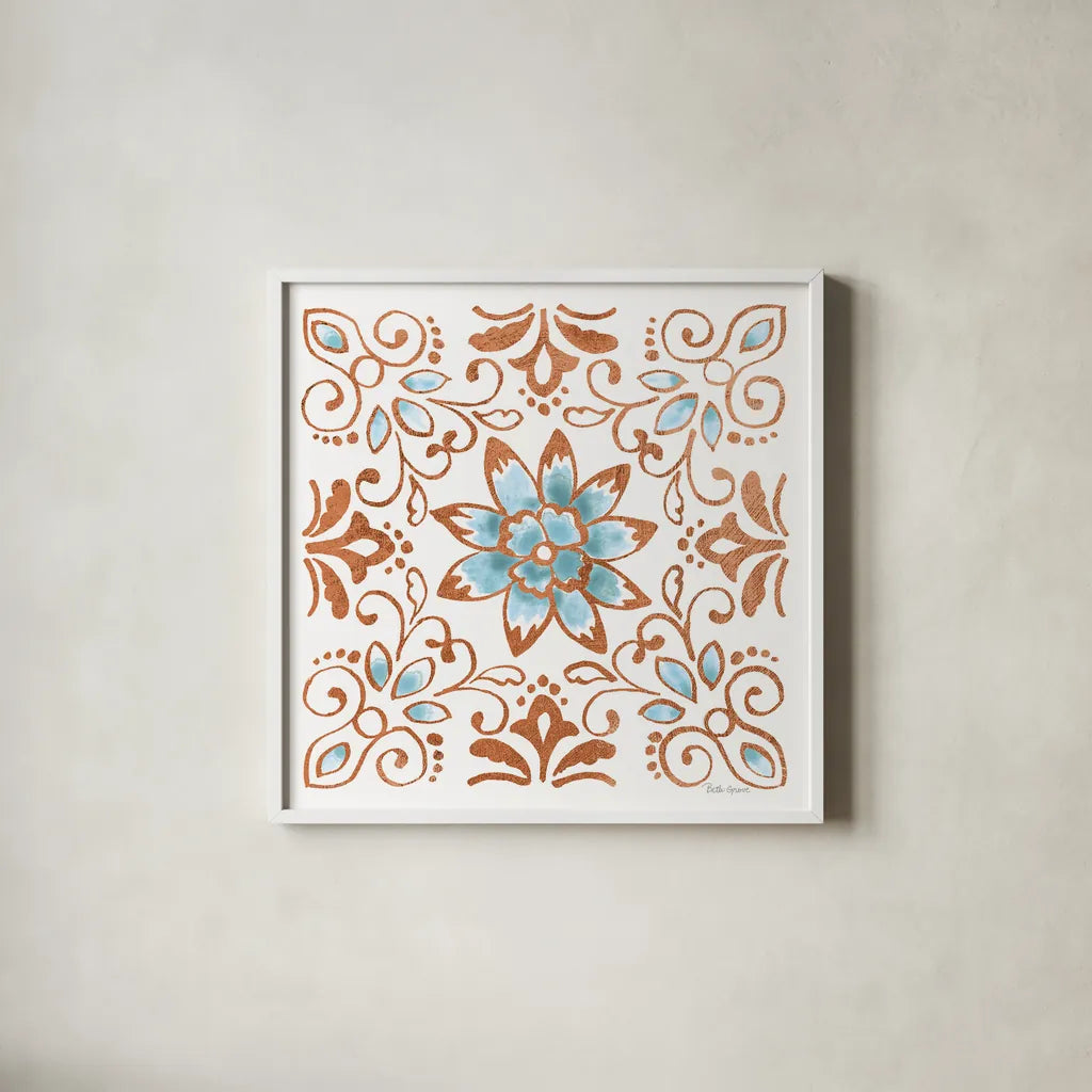 October Garden XI by Beth Grove. Shown in a crisp white glass frame for a clean and minimalist style. Available as an archival giclee rolled canvas, fine art paper, or poster print. SKU 37071a.