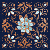 October Garden XI Blue by Beth Grove. SKU 39634a. Archival Giclee Fine art print for wall decor.