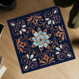 October Garden XI Blue by Beth Grove. Shown as a detailed flat fine art print, highlighting archival giclee quality. Available as an archival giclee rolled canvas, fine art paper, or poster print. SKU 39634a.