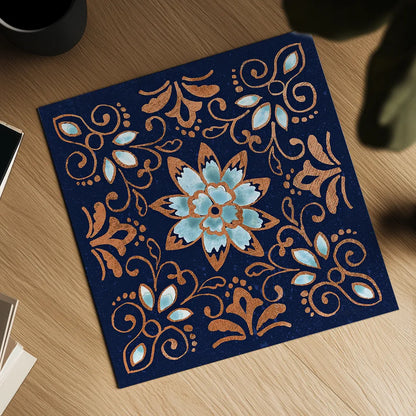 October Garden XI Blue by Beth Grove. Shown as a detailed flat fine art print, highlighting archival giclee quality. Available as an archival giclee rolled canvas, fine art paper, or poster print. SKU 39634a.