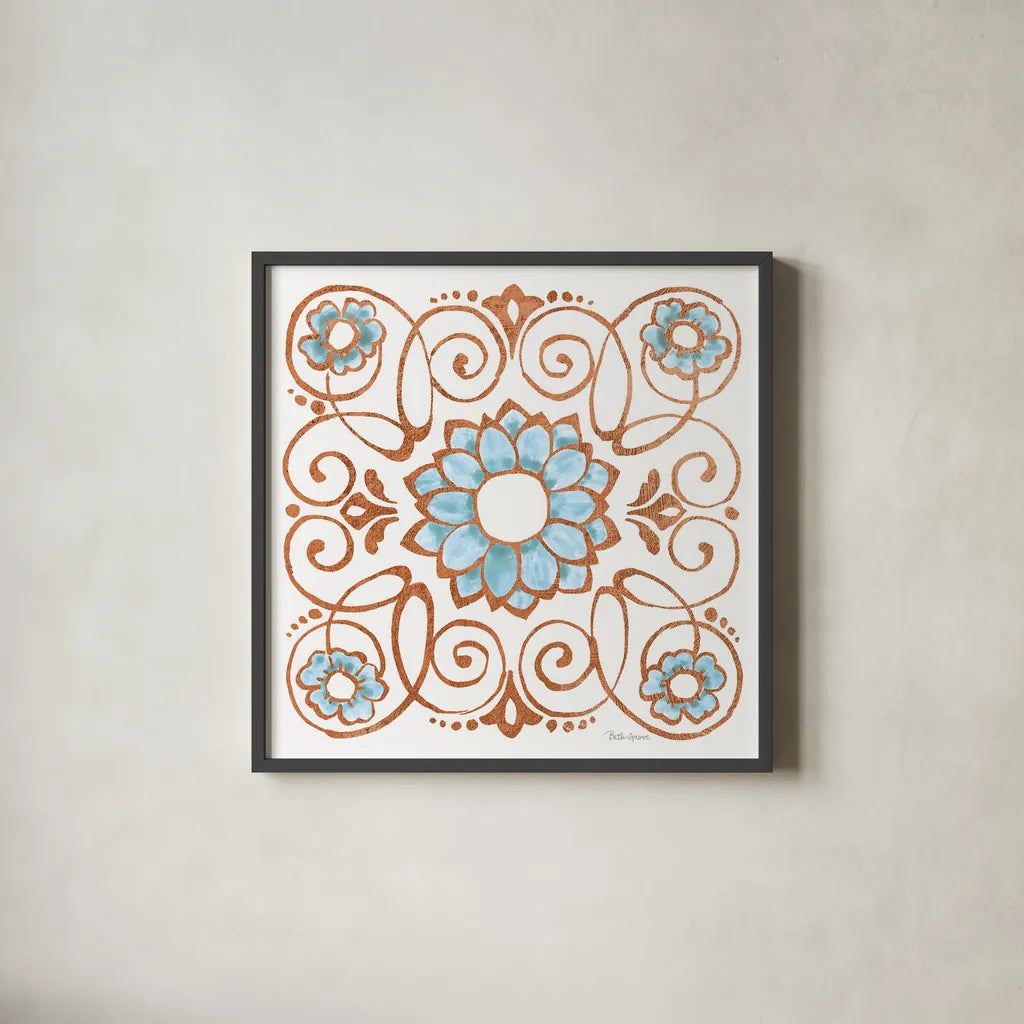 October Garden XII by Beth Grove. Shown in a sleek black glass frame for a contemporary gallery look. Available as an archival giclee rolled canvas, fine art paper, or poster print. SKU 37072a.