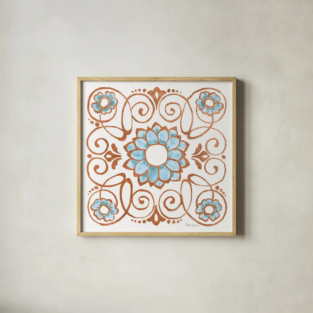 October Garden XII by Beth Grove. Shown in a natural wood glass frame for a timeless modern aesthetic. Available as an archival giclee rolled canvas, fine art paper, or poster print. SKU 37072a.