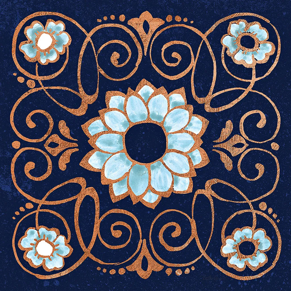 October Garden XII Blue by Beth Grove. SKU 39635a. Archival Giclee Fine art print for wall decor.