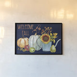 October Garden XIII Blue by Beth Grove. shown as a paper print in a black flame. Available as a archival giclee rolled canvas, fine art paper, or poster print. SKU 39636i.