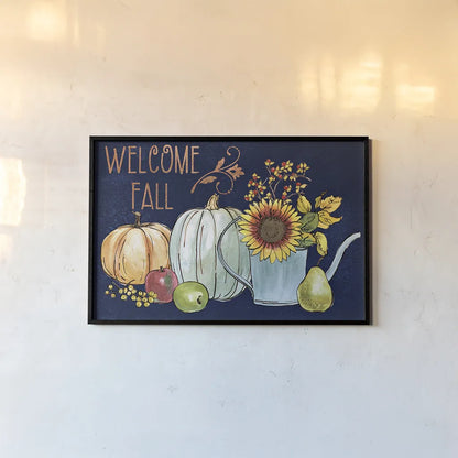 October Garden XIII Blue by Beth Grove. shown as a paper print in a black flame. Available as a archival giclee rolled canvas, fine art paper, or poster print. SKU 39636i.