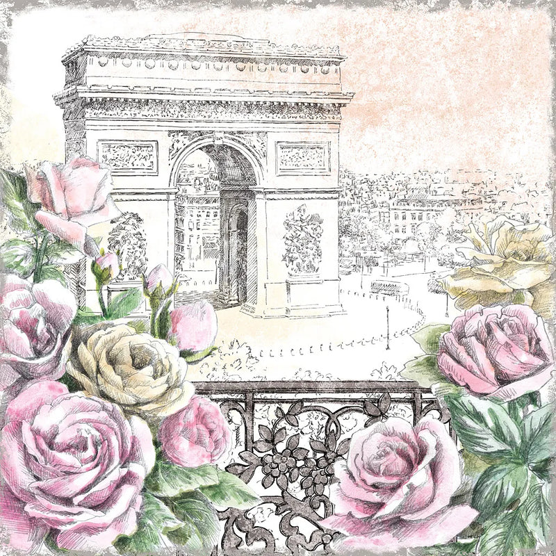 Paris Roses V by Beth Grove. SKU 22913a. Archival Giclee Fine art print for wall decor.