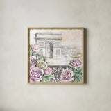 Paris Roses V by Beth Grove. Shown in a natural wood glass frame for a timeless modern aesthetic. Available as an archival giclee rolled canvas, fine art paper, or poster print. SKU 22913a.