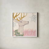 Pastel Christmas I by Beth Grove. Shown in a crisp white glass frame for a clean and minimalist style. Available as an archival giclee rolled canvas, fine art paper, or poster print. SKU 31046a.