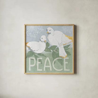 Pastel Christmas II by Beth Grove. Shown in a natural wood glass frame for a timeless modern aesthetic. Available as an archival giclee rolled canvas, fine art paper, or poster print. SKU 31047a.