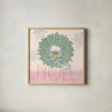 Pastel Christmas IV by Beth Grove. Shown in a natural wood glass frame for a timeless modern aesthetic. Available as an archival giclee rolled canvas, fine art paper, or poster print. SKU 31049a.