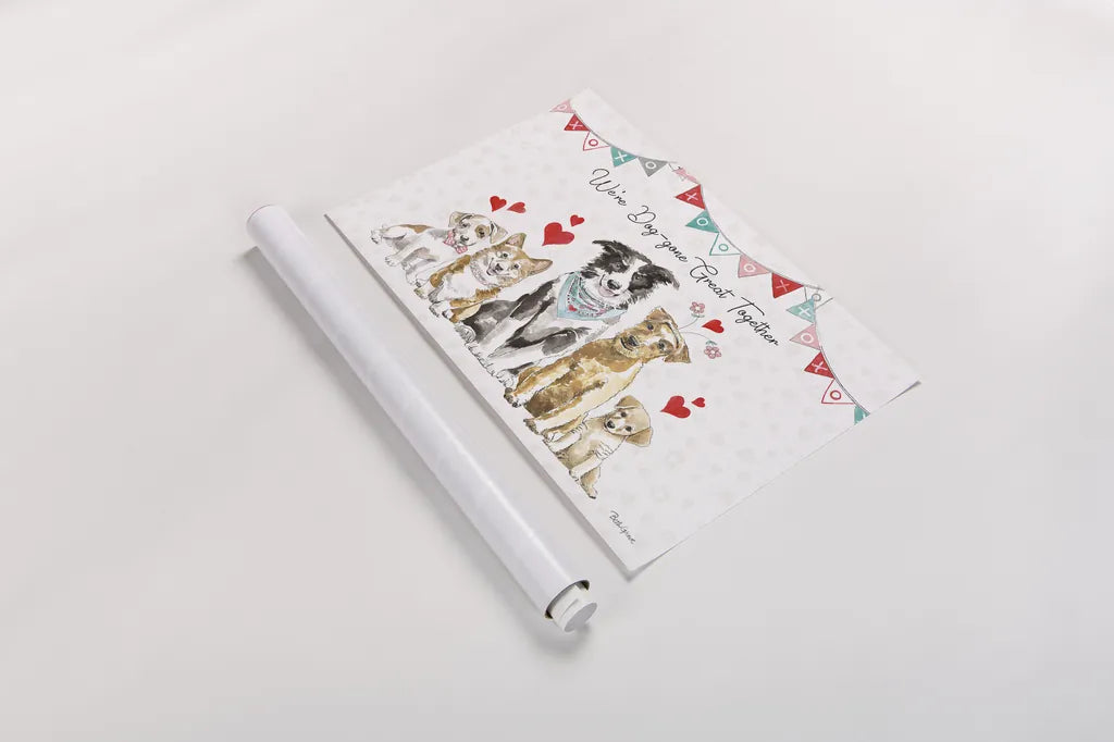 Paws of Love I by Beth Grove. shown as a rolled paper print. Available as archival giclee rolled canvas, fine art paper, or poster print. SKU 53509i.