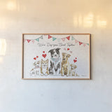 Paws of Love I by Beth Grove. shown as a paper print in a natural frame. Available as a archival giclee rolled canvas, fine art paper, or poster print. SKU 53509i.