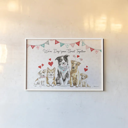 Paws of Love I by Beth Grove. shown as a paper print in a white frame. Available as a archival giclee rolled canvas, fine art paper, or poster print. SKU 53509i.