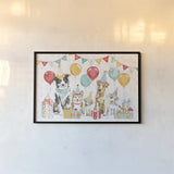 Paws of Love I Birthday by Beth Grove. shown as a paper print in a black flame. Available as a archival giclee rolled canvas, fine art paper, or poster print. SKU 87358i.