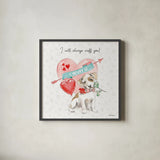 Paws of Love II by Beth Grove. Shown in a sleek black glass frame for a contemporary gallery look. Available as an archival giclee rolled canvas, fine art paper, or poster print. SKU 53510a.