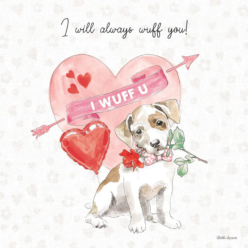 Paws of Love II Pink by Beth Grove. SKU 56385a. Archival Giclee Fine art print for wall decor.