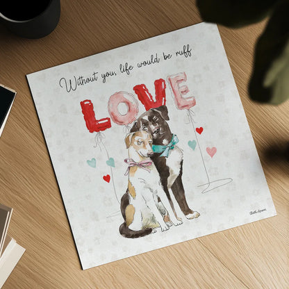 Paws of Love IV by Beth Grove. Shown as a detailed flat fine art print, highlighting archival giclee quality. Available as an archival giclee rolled canvas, fine art paper, or poster print. SKU 53512a.