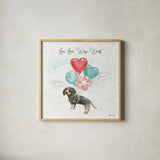 Paws of Love V by Beth Grove. Shown in a natural wood glass frame for a timeless modern aesthetic. Available as an archival giclee rolled canvas, fine art paper, or poster print. SKU 53513a.