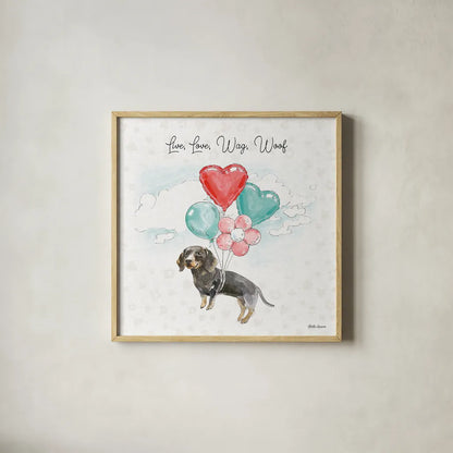 Paws of Love V by Beth Grove. Shown in a natural wood glass frame for a timeless modern aesthetic. Available as an archival giclee rolled canvas, fine art paper, or poster print. SKU 53513a.