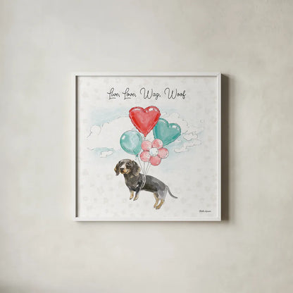 Paws of Love V by Beth Grove. Shown in a crisp white glass frame for a clean and minimalist style. Available as an archival giclee rolled canvas, fine art paper, or poster print. SKU 53513a.