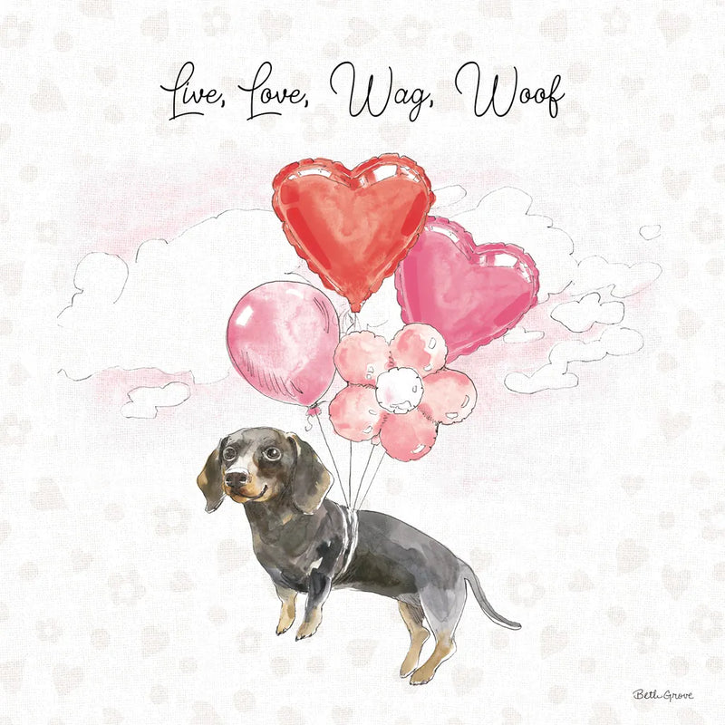 Paws of Love V Pink by Beth Grove. SKU 56386a. Archival Giclee Fine art print for wall decor.