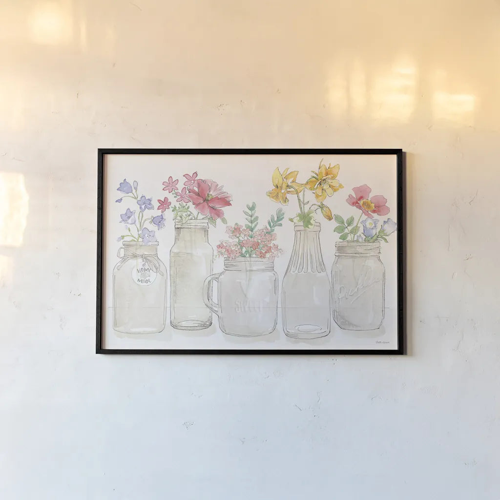 Peaceful Petals I by Beth Grove. shown as a paper print in a black flame. Available as a archival giclee rolled canvas, fine art paper, or poster print. SKU 69986i.