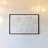 Peaceful Petals I Neutral by Beth Grove. shown as a paper print in a black flame. Available as a archival giclee rolled canvas, fine art paper, or poster print. SKU 69996i.