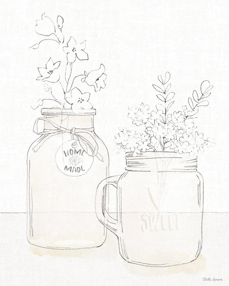 Peaceful Petals II Neutral by Beth Grove