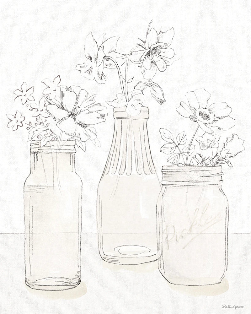 Peaceful Petals III Neutral by Beth Grove
