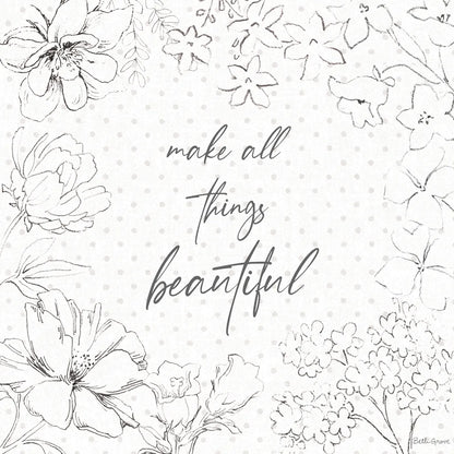 Peaceful Petals IX Neutral by Beth Grove. SKU 70004a. Archival Giclee Fine art print for wall decor.