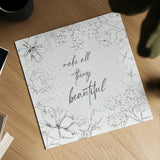 Peaceful Petals IX Neutral by Beth Grove. Shown as a detailed flat fine art print, highlighting archival giclee quality. Available as an archival giclee rolled canvas, fine art paper, or poster print. SKU 70004a.