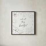Peaceful Petals IX Neutral by Beth Grove. Shown in a sleek black glass frame for a contemporary gallery look. Available as an archival giclee rolled canvas, fine art paper, or poster print. SKU 70004a.