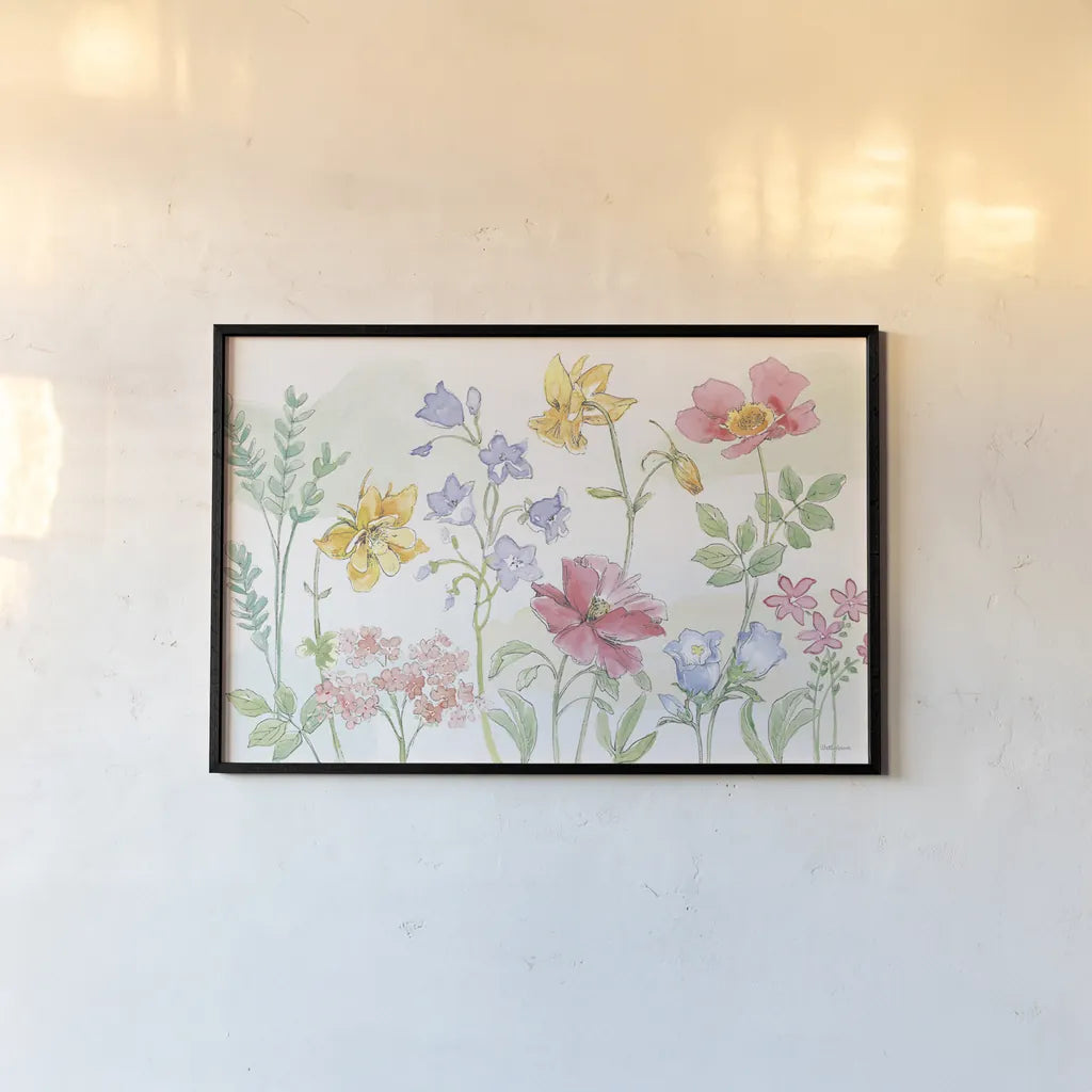 Peaceful Petals VI by Beth Grove. shown as a paper print in a black flame. Available as a archival giclee rolled canvas, fine art paper, or poster print. SKU 69991i.