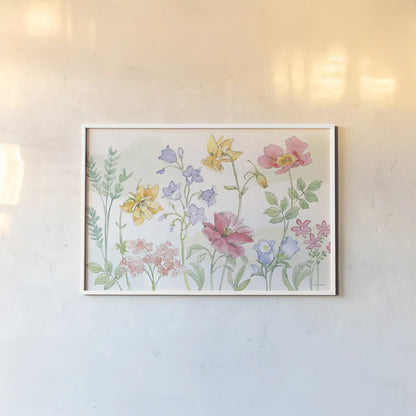 Peaceful Petals VI by Beth Grove. shown as a paper print in a white frame. Available as a archival giclee rolled canvas, fine art paper, or poster print. SKU 69991i.