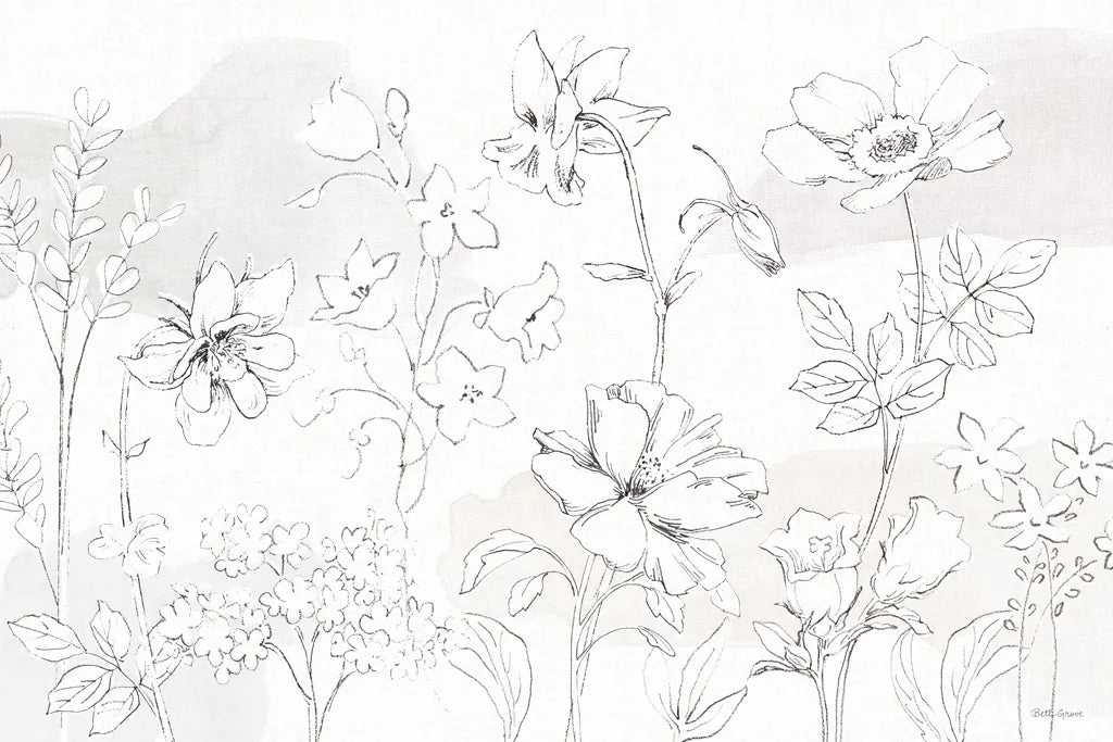 Peaceful Petals VI Neutral by Beth Grove. SKU 70001i. Archival Giclee Fine art print for wall decor.