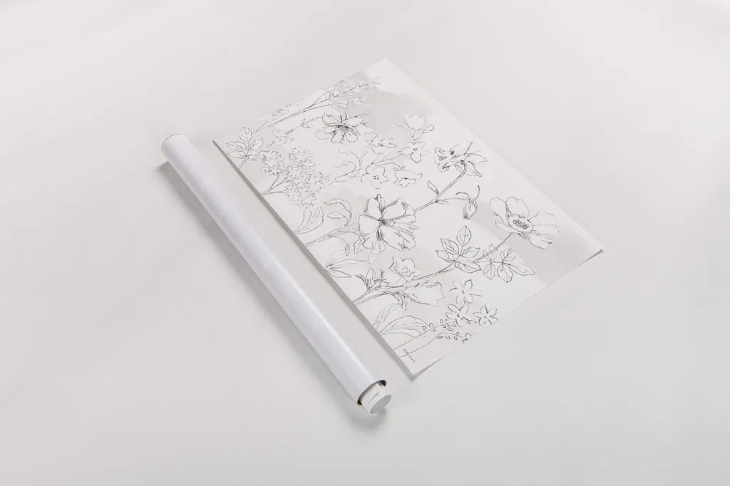 Peaceful Petals VI Neutral by Beth Grove. shown as a rolled paper print. Available as archival giclee rolled canvas, fine art paper, or poster print. SKU 70001i.