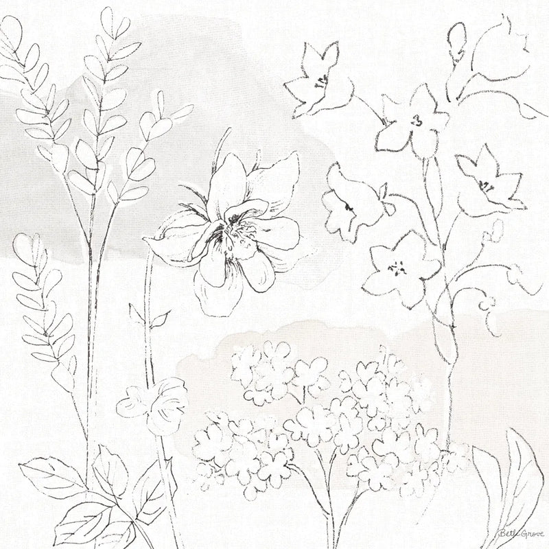 Peaceful Petals VII Neutral by Beth Grove. SKU 70002a. Archival Giclee Fine art print for wall decor.